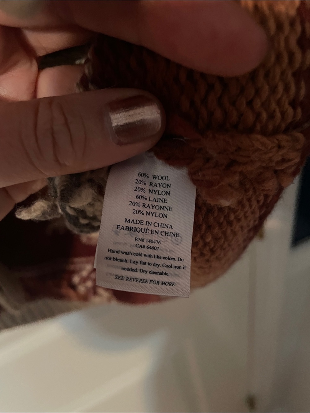 Faherty Aztec Toggle Shawl Cardigan in Beige, Rust & Tan - Picture 5 of 6